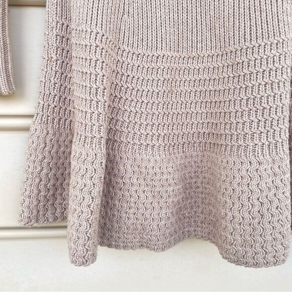 Anthropologie Shae Tan Sweater Tunic Top Knit Cotton Cashmere Blend Soft Size XS - Picture 6 of 9
